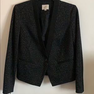 Anne Taylor Loft Black Leopard blazer size 14